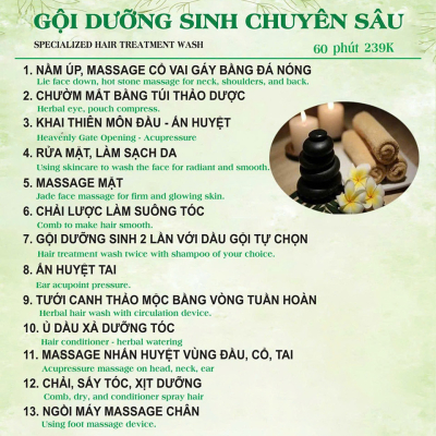 Gội dưỡng sinh chuyên sâu - 60 phút